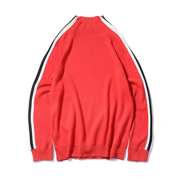 Original Japanese sweater men's thin section striped color round neck casual sweater trend