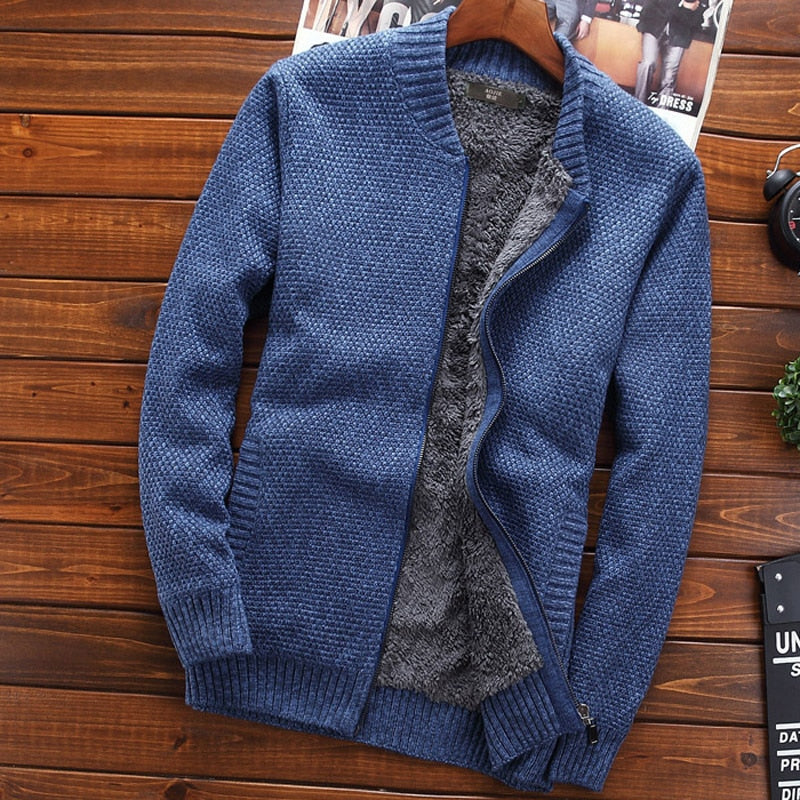 Winter thermal sweater outerwear for men 2019 new tidal current male solid color personalized zipper cardigan sweater M45