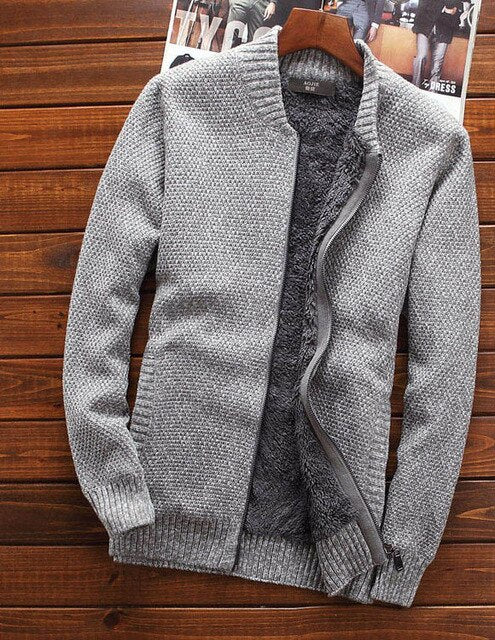 Winter thermal sweater outerwear for men 2019 new tidal current male solid color personalized zipper cardigan sweater M45