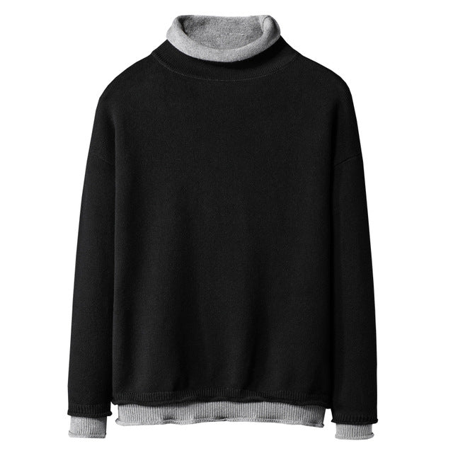 Mens Casual Slim Fit Pullover Sweaters Knitted Turtleneck Thermal Basic Designed