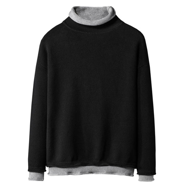 Mens Casual Slim Fit Pullover Sweaters Knitted Turtleneck Thermal Basic Designed