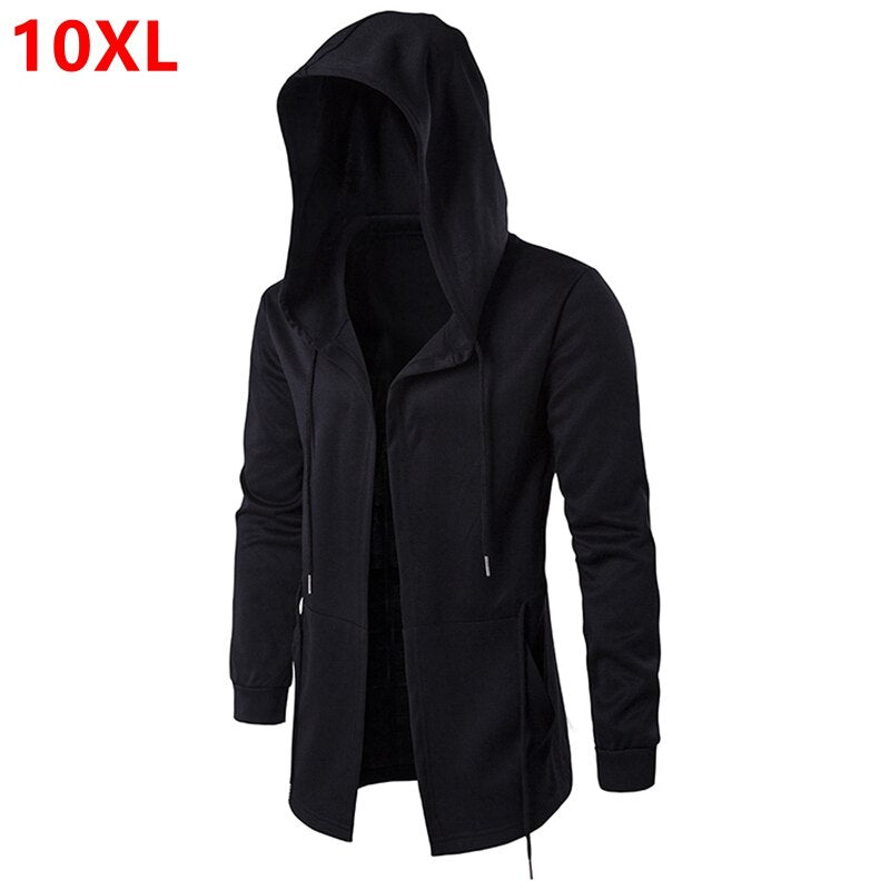 Extra large plus size male tide Special big men plush 9XL without cardigan sweater open stitch coat 10XL bust 155cm