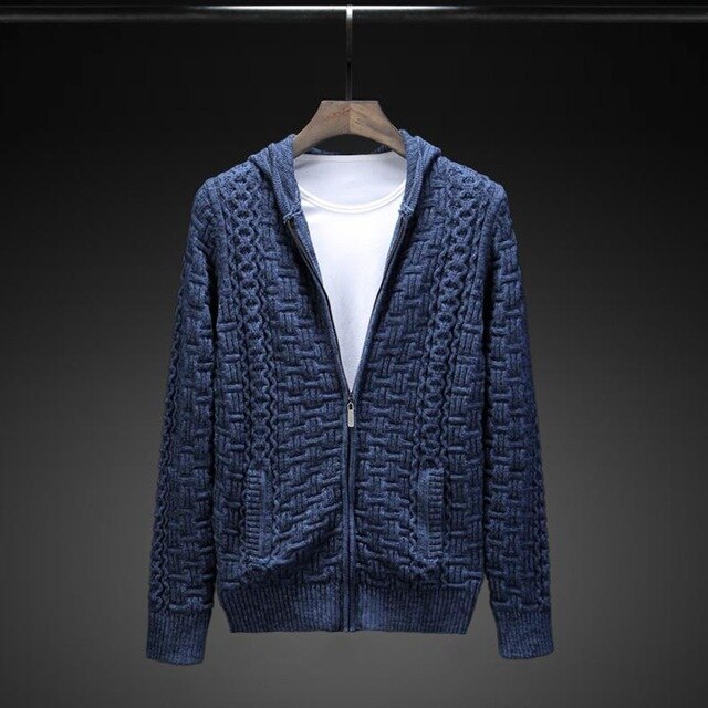 New Arrival Winter Men's Casual Sweater Loose Fashion Warm Zipper With Pockets Brand Cardigan Large Male Size 4xl 5xl 6xl