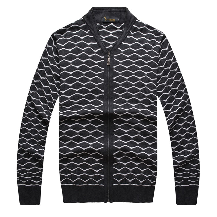 Billionaire italian couture sweater men's clothing high quality fashion casual elegance wave pattern cardigan wool free shiping