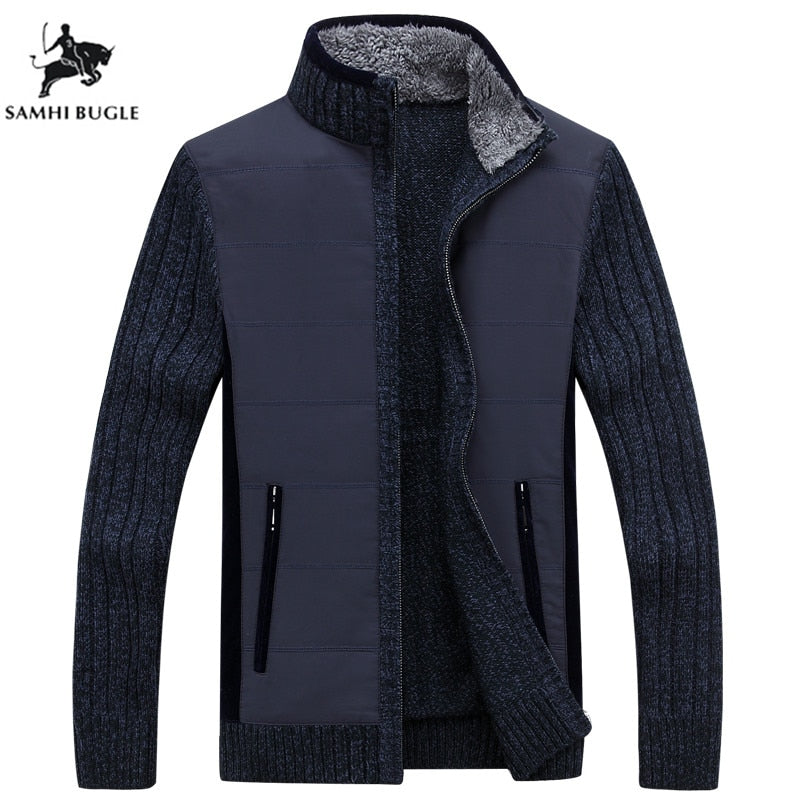 Winter Warm Sweater Men 2019 Mens Thick Mens Cardigan Sweater Brand Clothing Wool liner Pull Homme Knitwear Clothing