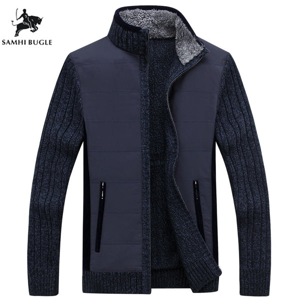 Winter Warm Sweater Men 2019 Mens Thick Mens Cardigan Sweater Brand Clothing Wool liner Pull Homme Knitwear Clothing