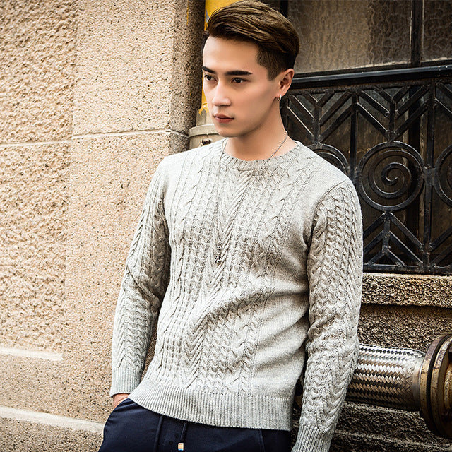 Men's Essential Knit Turtleneck Sweater Cashmere Wool Long Sleeve Roll Neck Pullover