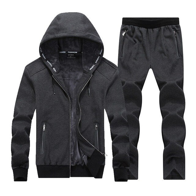 Winter Men Tracksuit Large Size Sweater Suit Male Hooded Fleece With Thickened Kid Size Big Yards Male Adolescent Set Men L-8XL