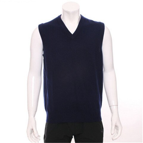 new arrival 100%goat cashmerev-v-neck knit men fashion sleeveless pullover vest sweater dark blue 2color S/2XL