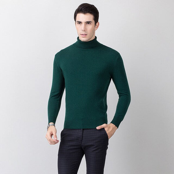 100% Cashmere Real Autumn Winter Sweater Men Fashion Casual Slim Fit Warm Winter Knitted Pullovers Breathable Top Clothing Wool
