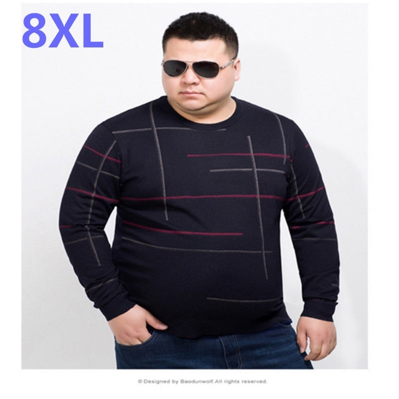 8XL 7XL 6XL 2018 Spring Winter New Sweater Men Slim Fit Knitted Pullover Men Fashion Plus Size High Quality Brand Sweater