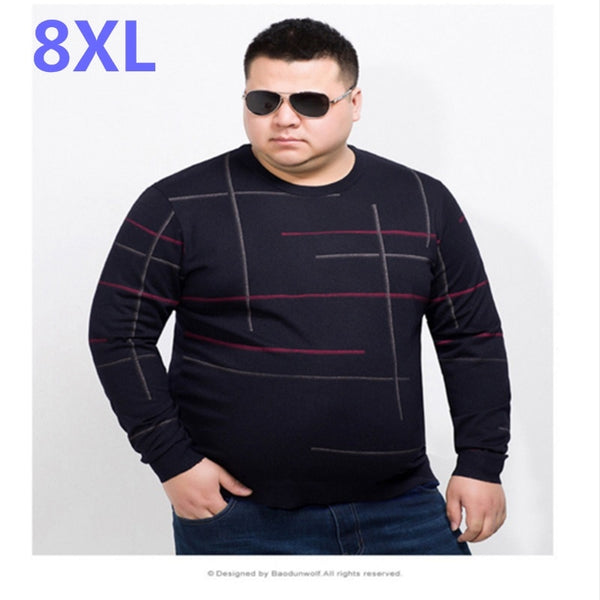 8XL 7XL 6XL 2018 Spring Winter New Sweater Men Slim Fit Knitted Pullover Men Fashion Plus Size High Quality Brand Sweater