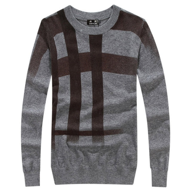 Top Quality Men splice print pullover christmas Sweater British retro mens Brand Casual slim fit jumper O Neck sweater
