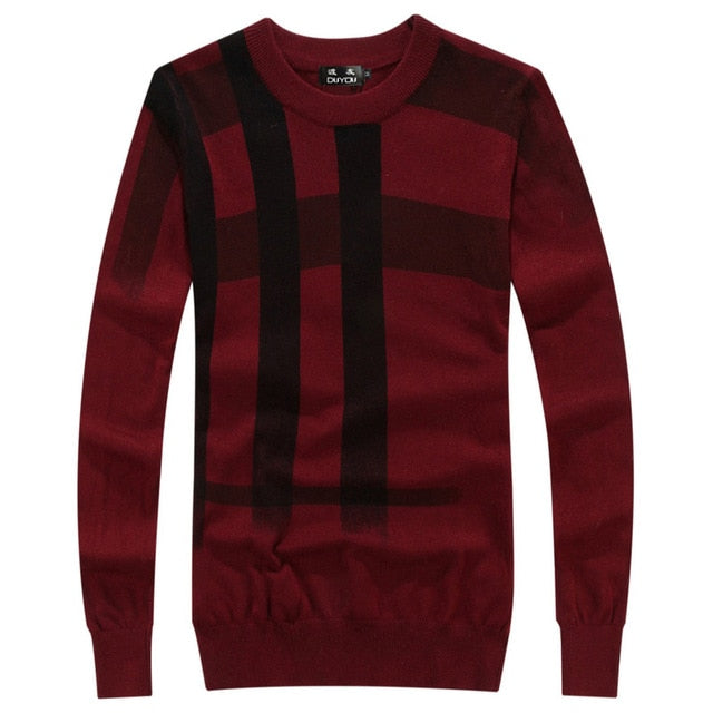 Top Quality Men splice print pullover christmas Sweater British retro mens Brand Casual slim fit jumper O Neck sweater