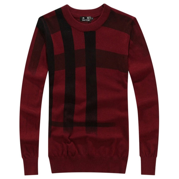 Top Quality Men splice print pullover christmas Sweater British retro mens Brand Casual slim fit jumper O Neck sweater