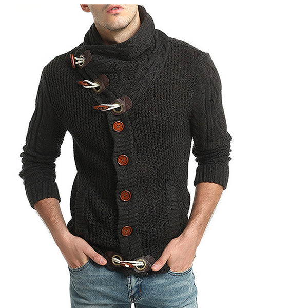 winter Mens wool turtleneck sweaters Button decoration jumper sweter Men brand pullover casual knitted cashmere sweater sueter