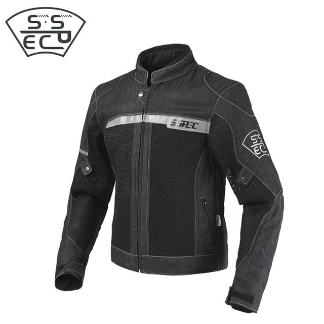 SSPEC Mens Denim motorcycle jacket Off-Road Racing hoodies Motorbike motorcross Protective Gear fashion casual sweater jacket