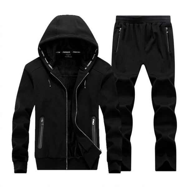 Winter Large Size Sweater Suit Male Hooded Fleece with Thickened Sporting Size Big 8XL Male Tracksuit Set Men Sportswea