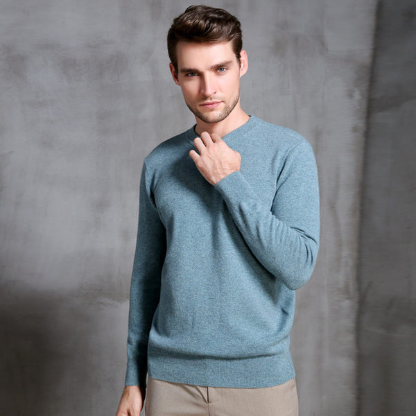Autumn and winter cashmere sweater men's round neck thick sweater temperament loose men's sweater casual business shirt