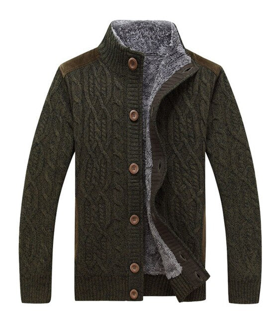 Men sweatercoat cardigan button 2019 new winter male casual long-sleeve plus velvet thick thermal sweater teenage boy M40