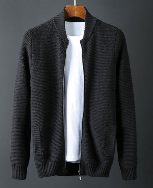 Men sweater cardigan zipper 2019 autumn and winter 100% cotton plus size sweater male fashion outerwear 3Xl 4XL 5Xl 6XL