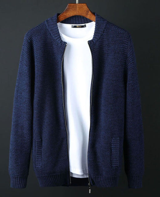 Men sweater cardigan zipper 2019 autumn and winter 100% cotton plus size sweater male fashion outerwear 3Xl 4XL 5Xl 6XL