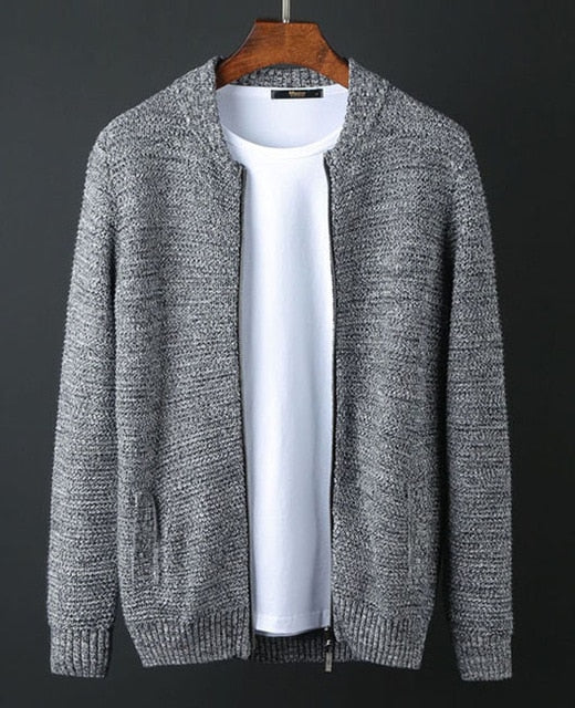Men sweater cardigan zipper 2019 autumn and winter 100% cotton plus size sweater male fashion outerwear 3Xl 4XL 5Xl 6XL