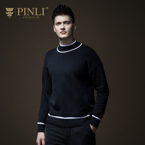 Agasalho Masculino Top Casual Full Men Sweater Pinli Pin Li Winter New Men's Clothing, Semi High Collar Knitwear B184310557