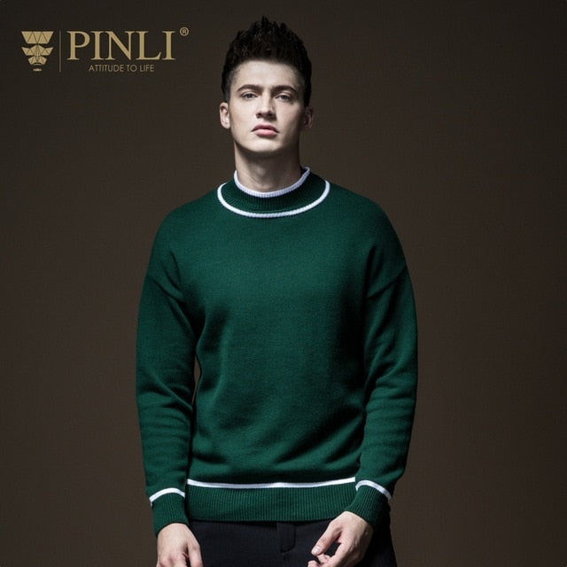Agasalho Masculino Top Casual Full Men Sweater Pinli Pin Li Winter New Men's Clothing, Semi High Collar Knitwear B184310557