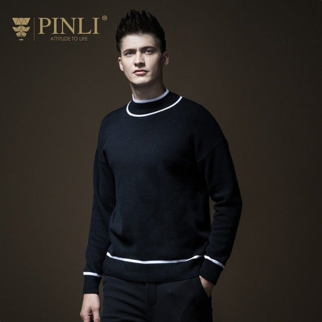 Agasalho Masculino Top Casual Full Men Sweater Pinli Pin Li Winter New Men's Clothing, Semi High Collar Knitwear B184310557