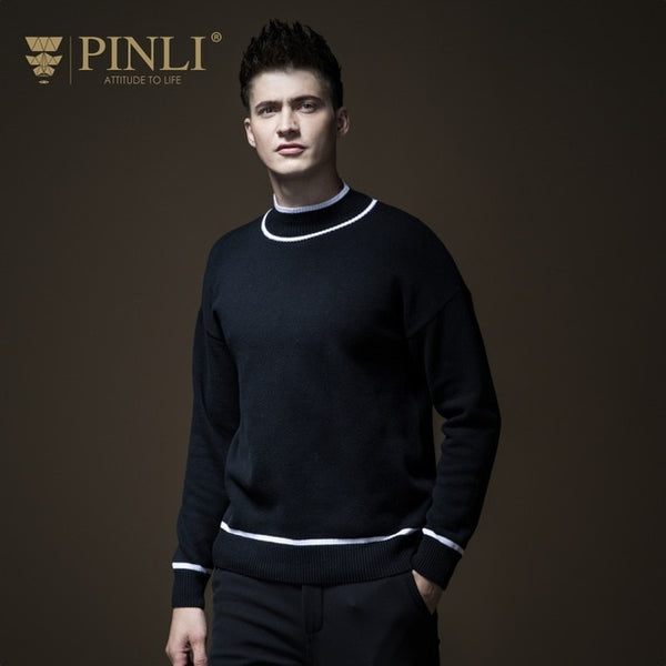 Agasalho Masculino Top Casual Full Men Sweater Pinli Pin Li Winter New Men's Clothing, Semi High Collar Knitwear B184310557