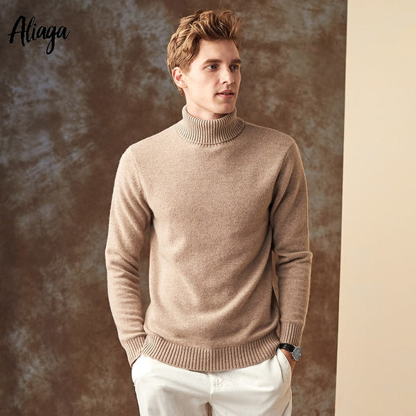 100% Black Goat Cashmere Christmas Sweater Men Brand Autumn Winter Knitted Jumper Sweater Cashmere Turtleneck Man's Plus Size