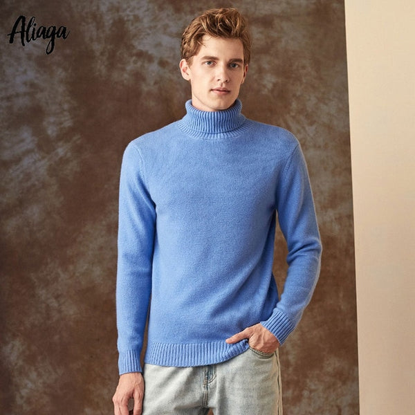 100% Black Goat Cashmere Christmas Sweater Men Brand Autumn Winter Knitted Jumper Sweater Cashmere Turtleneck Man's Plus Size