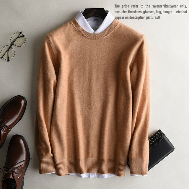 Winter Autumn New Brand Men's O Neck 100% Cashmere Sweater Cashmere Pullover For Man Long Sleeve Christmas Blusas Masculina