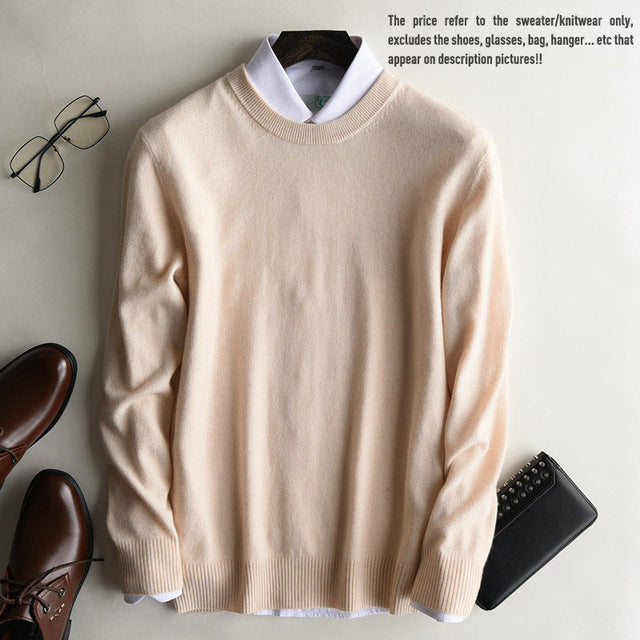 Winter Autumn New Brand Men's O Neck 100% Cashmere Sweater Cashmere Pullover For Man Long Sleeve Christmas Blusas Masculina
