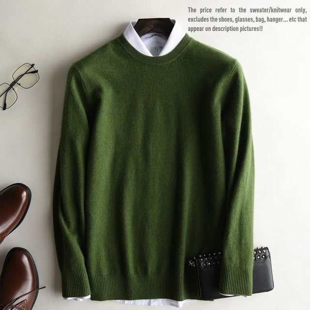 Winter Autumn New Brand Men's O Neck 100% Cashmere Sweater Cashmere Pullover For Man Long Sleeve Christmas Blusas Masculina