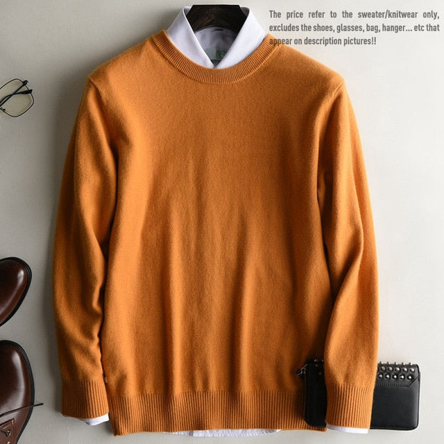 Winter Autumn New Brand Men's O Neck 100% Cashmere Sweater Cashmere Pullover For Man Long Sleeve Christmas Blusas Masculina