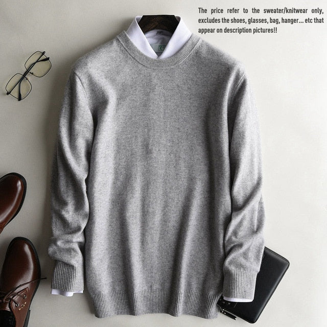 Winter Autumn New Brand Men's O Neck 100% Cashmere Sweater Cashmere Pullover For Man Long Sleeve Christmas Blusas Masculina
