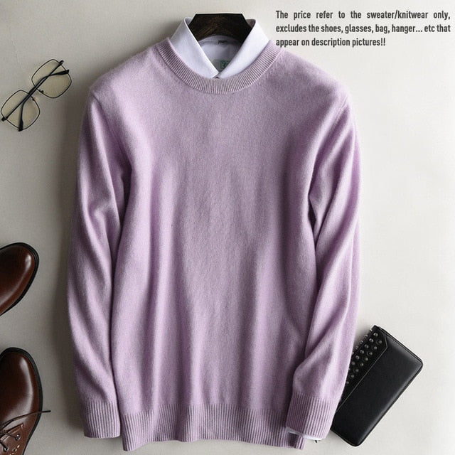 Winter Autumn New Brand Men's O Neck 100% Cashmere Sweater Cashmere Pullover For Man Long Sleeve Christmas Blusas Masculina