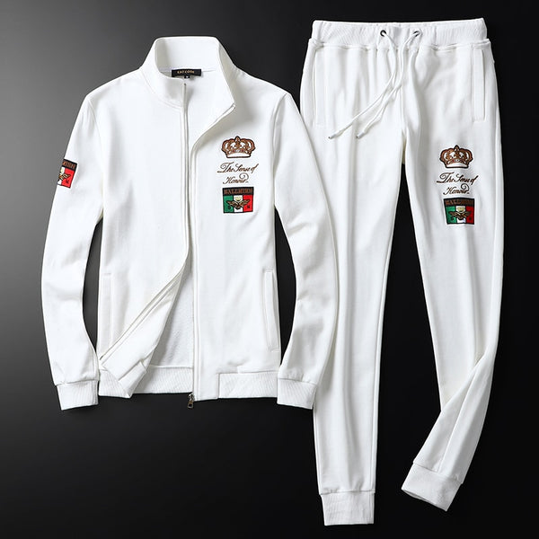 High-end Brand Casual Sports Suit 2019 Autumn And Winter New Men's Suit Embroidery Sweater + Pants M-5XL