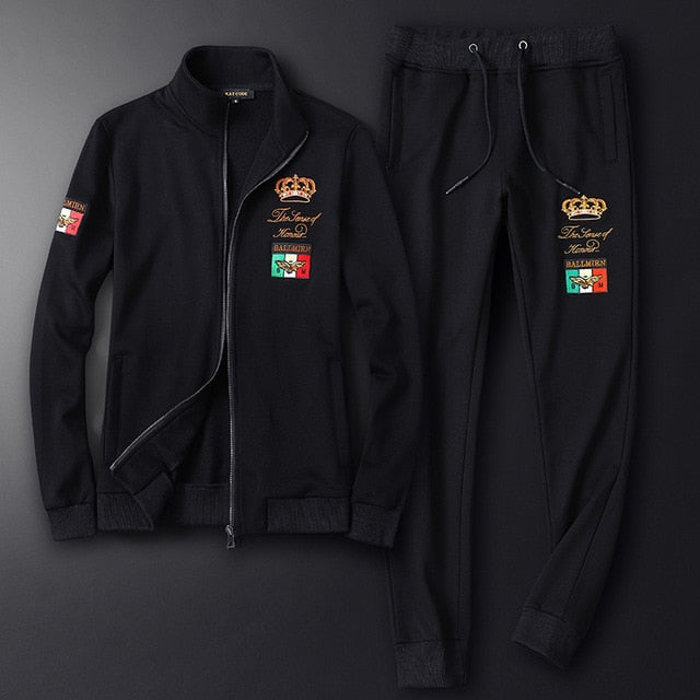 High-end Brand Casual Sports Suit 2019 Autumn And Winter New Men's Suit Embroidery Sweater + Pants M-5XL