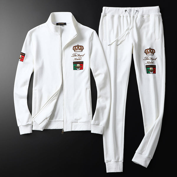 High-end Brand Casual Sports Suit 2019 Autumn And Winter New Men's Suit Embroidery Sweater + Pants M-5XL