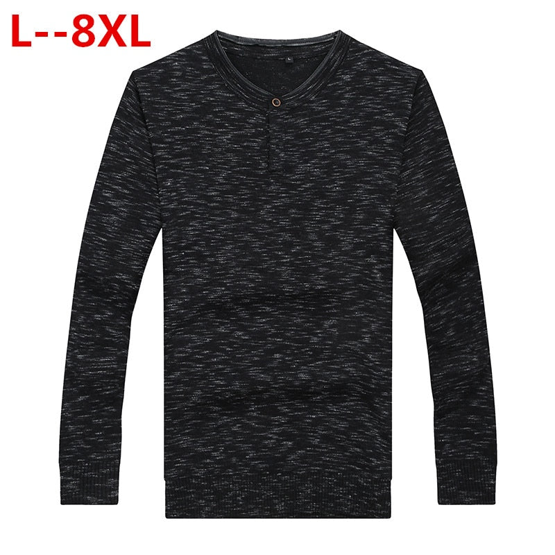 8XL 6XL 5XL 4X Winter Henley Neck Sweater Men Cashmere Pullover Christmas Sweater Mens Knitted Sweaters Pull Homme Jersey Hombre