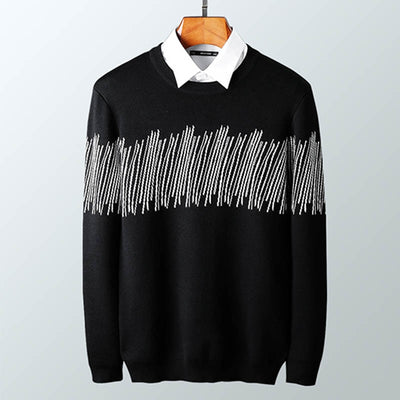 Korean Style Christmas Winter Sweater Men Black Youth Slim Pullover Men Knitted Sweater Colorful Distressed Sweater 2019 Men 1