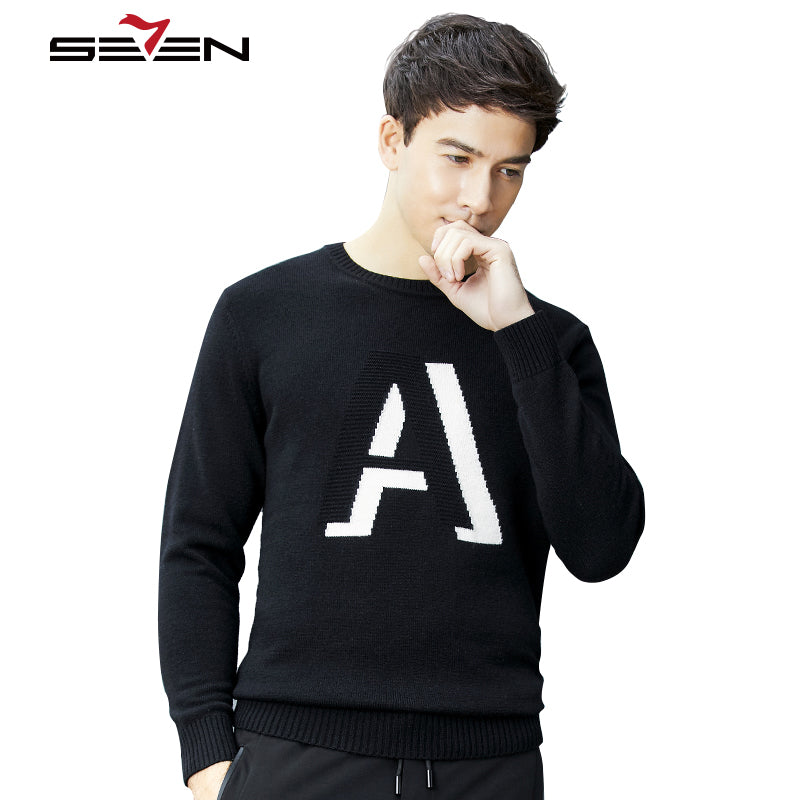 Seven7 Brand Mens Knitted Sweaters Male Turtleneck Sweater For Men Boyfriend Cotton Winter Jumper Christmas Gift 5XL 113Y68250