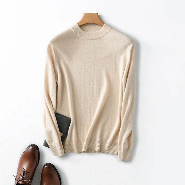 Winter Autumn New Men's Half Turtleck 100% Cashmere High-neck Sweater Cashmere Pullover For Man Long Sleeve Christmas Blusas