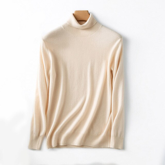 2019 Hot Selling Men's Turtleneck 100% Goat Cashmere Sweaters Solid Color Turn-down Collar Pullovers Cashmere Jumpers