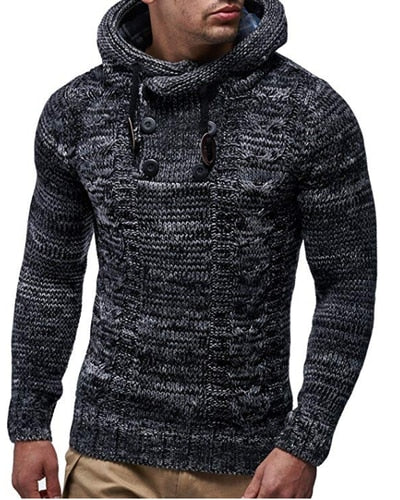Men Winter Sweater  Fashion Stand Collar Pull Over Sweater