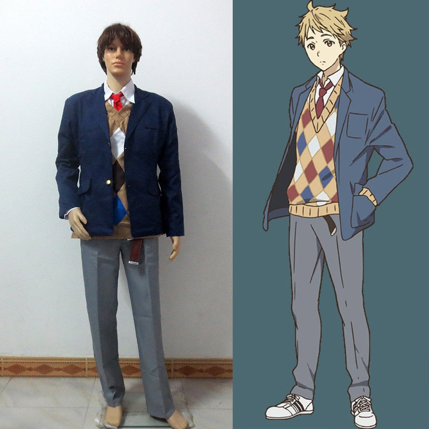 Beyond the Boundary (Kyokai no Kanata) Akihito Kanbara Cosplay Costume Sweater School Uniform