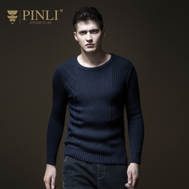 Agasalho Masculino Sweater Pinli Product Made Fall New Knit Male Pure Color Render B183210166 Round Collar Cultivate Morality